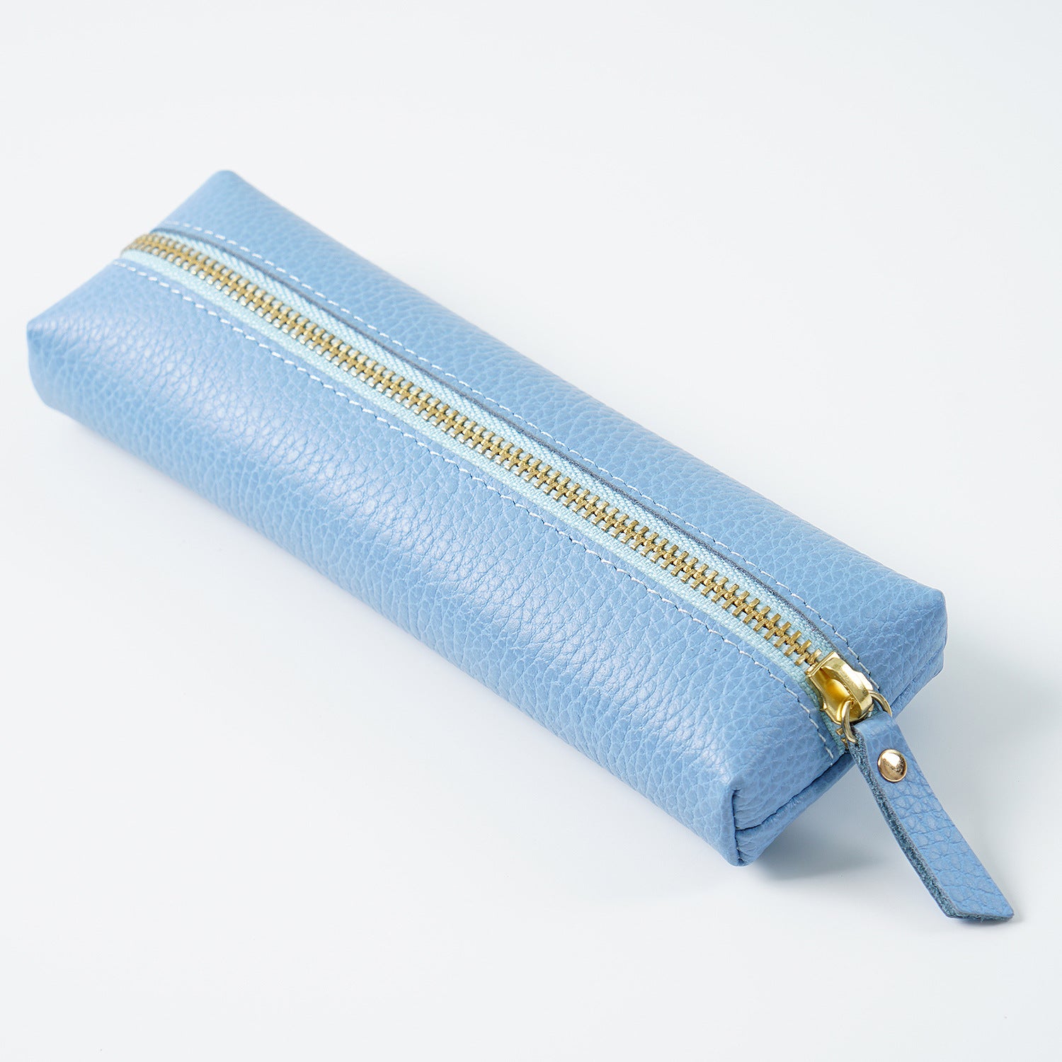 Wholesale Cowhide Lychee Zipper Creative Pencil Case